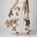 Rosa - Vestido Maxi Botânico com Alças Drapejadas