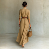Catarina - Vestido Maxi com Gola Reversa