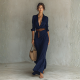 Catarina - Vestido Maxi com Gola Reversa