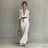 Catarina - Vestido Maxi com Gola Reversa