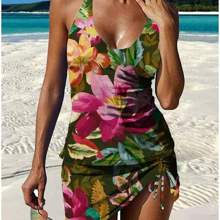 Catarina - Tankini Gráfico Floral com Calções