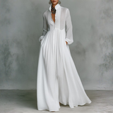 Diana - Vestido Maxi de Linho Patchwork
