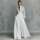 Diana - Vestido Maxi de Linho Patchwork