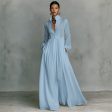 Diana - Vestido Maxi de Linho Patchwork