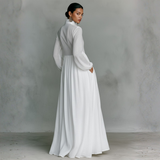 Diana - Vestido Maxi de Linho Patchwork