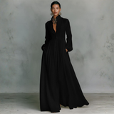 Diana - Vestido Maxi de Linho Patchwork
