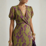 Carolina - Vestido Midi Floral Relaxado