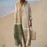 Ana - Vestido de Praia Longo Boémio de Manga Longa