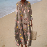 Matilde - Vestido de Praia Longo Boémio de Manga Longa