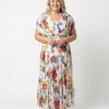 Patrícia - Vestido Midi Plissado Sem Mangas