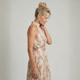 Francisca - Vestido Midi Floral com Decote Halter