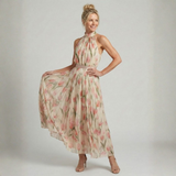 Francisca - Vestido Midi Floral com Decote Halter
