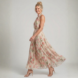 Francisca - Vestido Midi Floral com Decote Halter