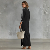 Patrícia - Vestido Maxi de Sweat com Gola de Botões