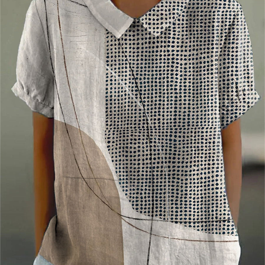 Lana - Camisa com Pontos e Linhas Abstratas