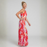 Leonor - Vestido Midi com Corpete Plissado de Um Ombro