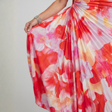 Leonor - Vestido Midi com Corpete Plissado de Um Ombro
