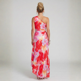 Leonor - Vestido Midi com Corpete Plissado de Um Ombro