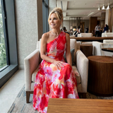 Leonor - Vestido Midi com Corpete Plissado de Um Ombro