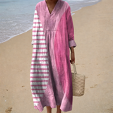 Francisca - Vestido de Praia Longo Casual de Manga Longa