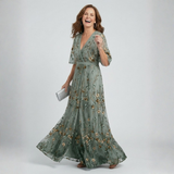 Sara - Vestido Maxi Halter Floral Fluido