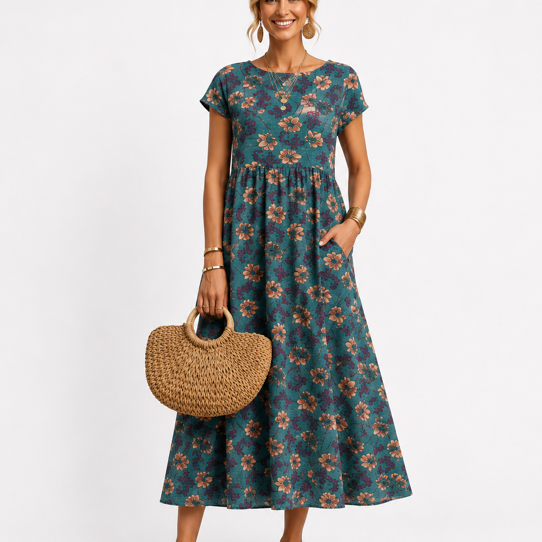 Sara - Vestido de Verão de Mangas Curtas