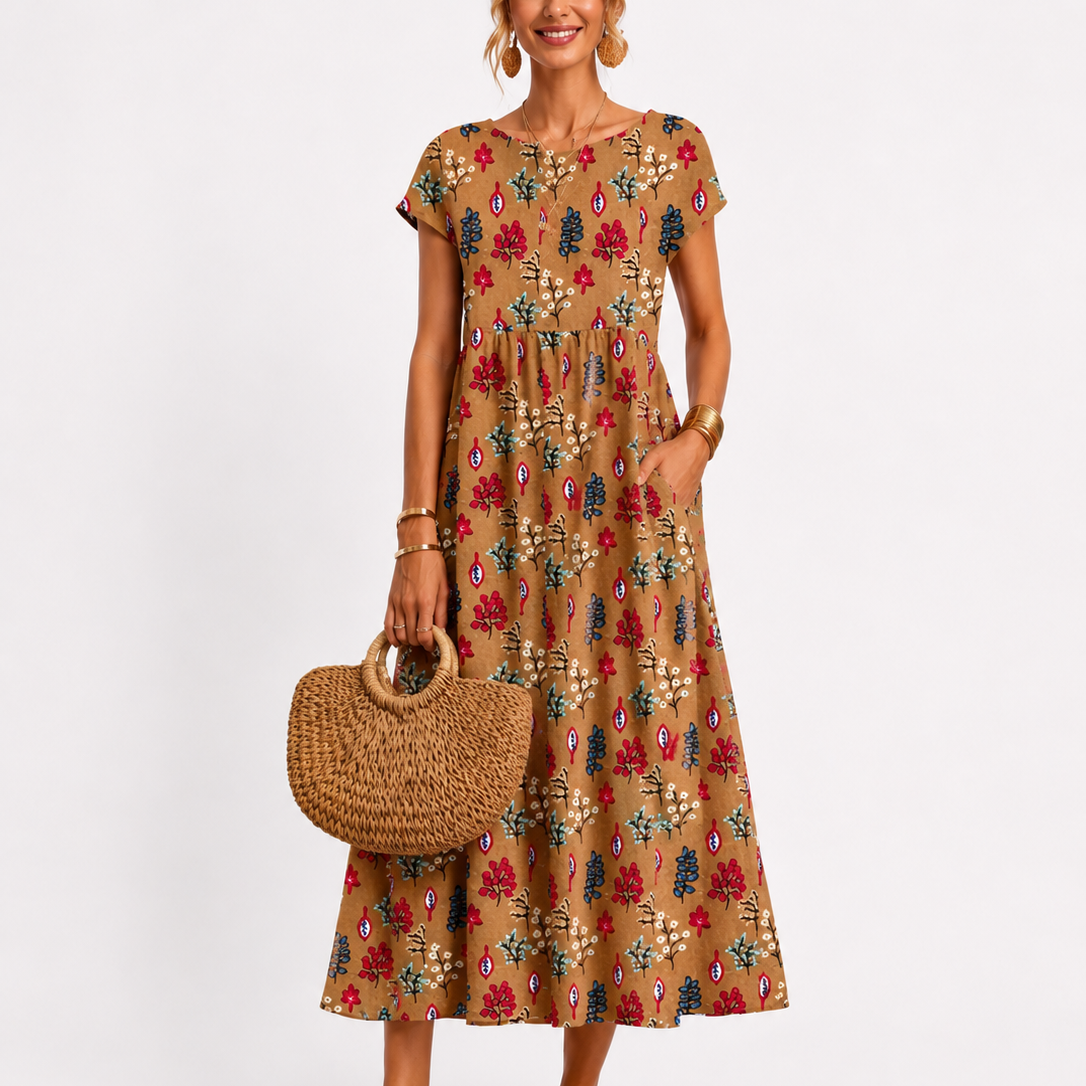 Sara - Vestido de Verão de Mangas Curtas