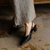 Estela - Sapatos Slingback em Couro