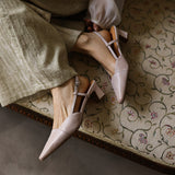 Estela - Sapatos Slingback em Couro