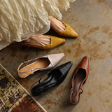 Estela - Sapatos Slingback em Couro