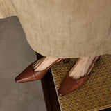 Estela - Sapatos Slingback em Couro