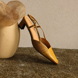Estela - Sapatos Slingback em Couro