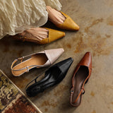 Estela - Sapatos Slingback em Couro