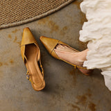 Estela - Sapatos Slingback em Couro