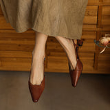 Estela - Sapatos Slingback em Couro
