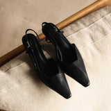 Estela - Sapatos Slingback em Couro