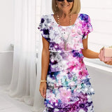 Eva – Vestido elegante fluido com volantes