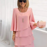 Ana – Vestido elegante fluido com volantes