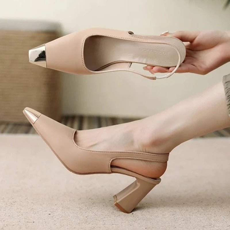 Noémia - Sapatos Slingback com Bico Fino