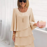 Ana – Vestido elegante fluido com volantes