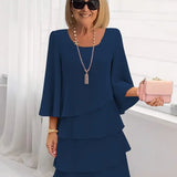 Ana – Vestido elegante fluido com volantes