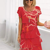 Maria – Vestido elegante fluido com volantes