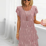 Daniela – Vestido elegante fluido com volantes