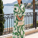 Susana - Vestido Maxi com Mangas Longas e Nó na Cintura
