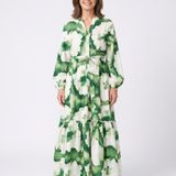 Susana - Vestido Maxi com Mangas Longas e Nó na Cintura