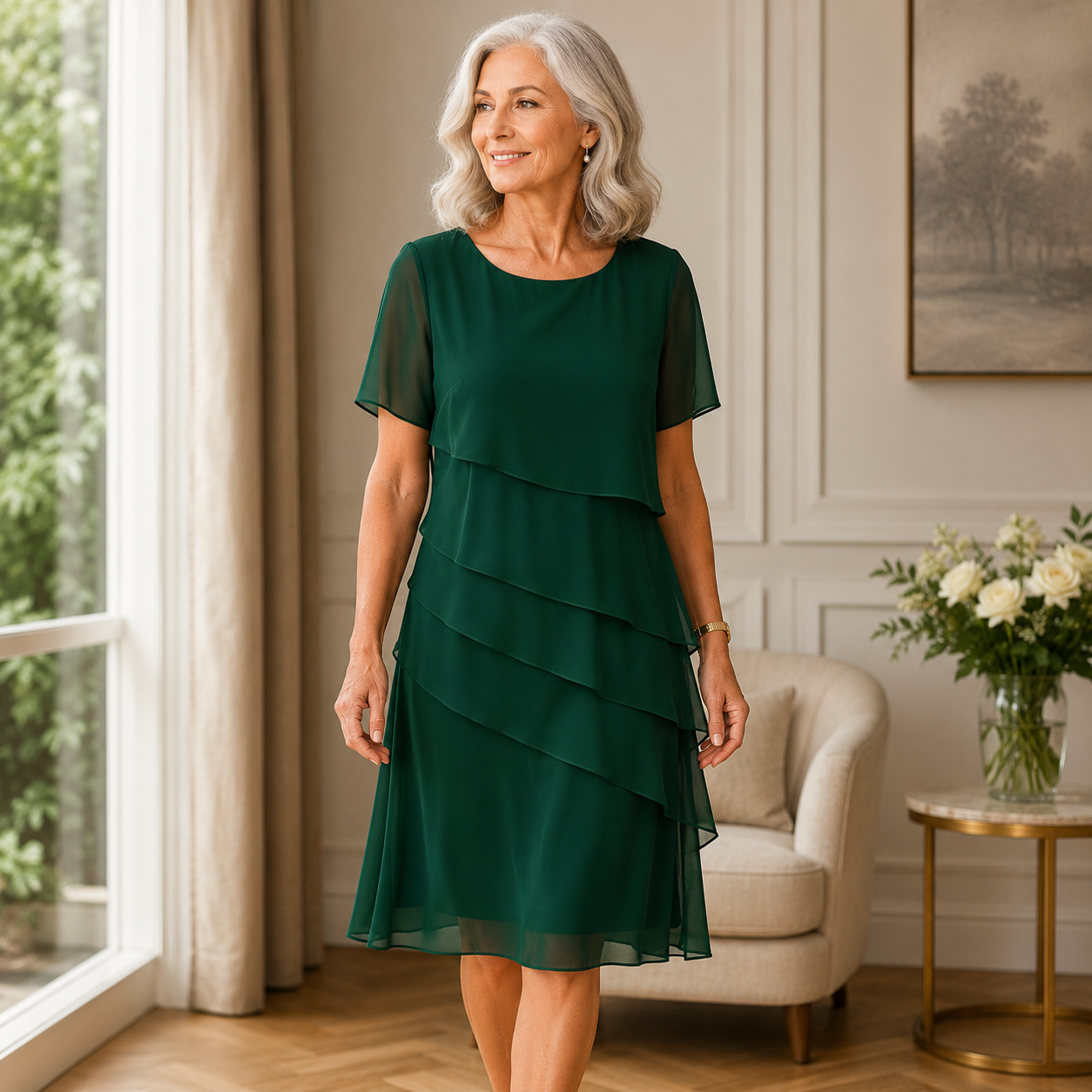 Francisca - Vestido Elegante com Rendas