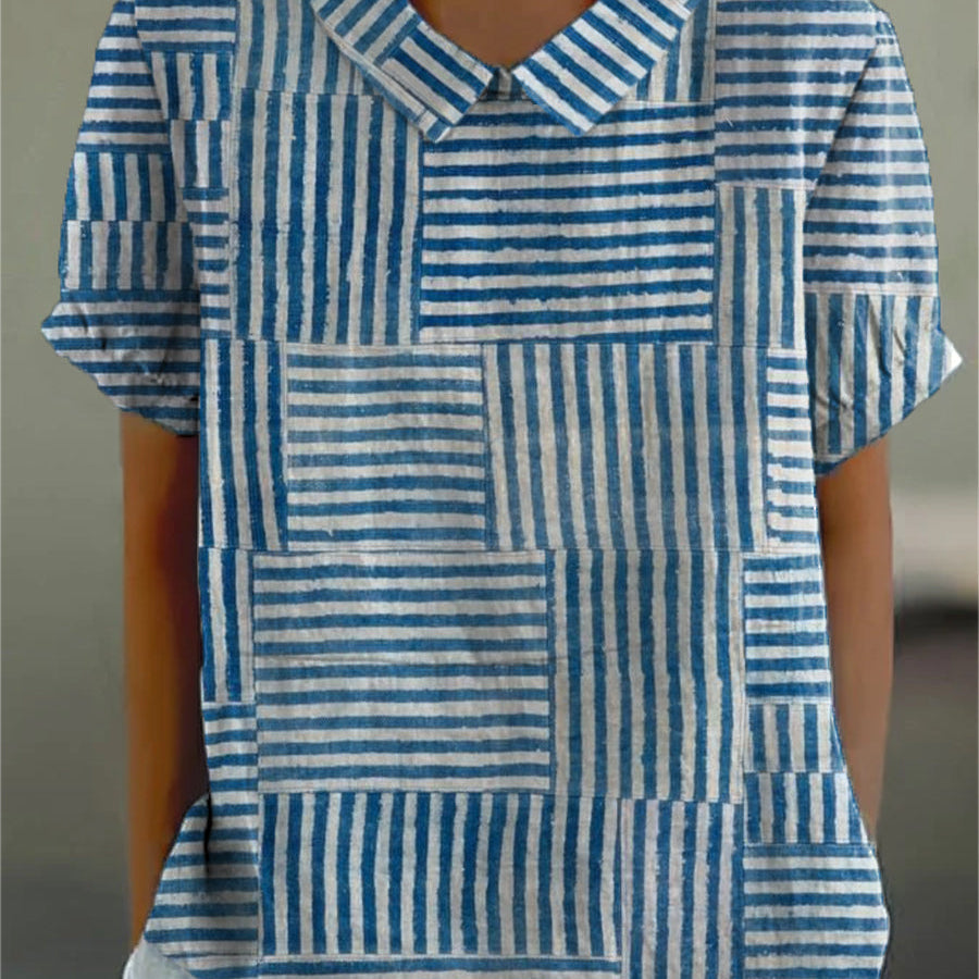 Amélia - Camisa de Padrão Listrado