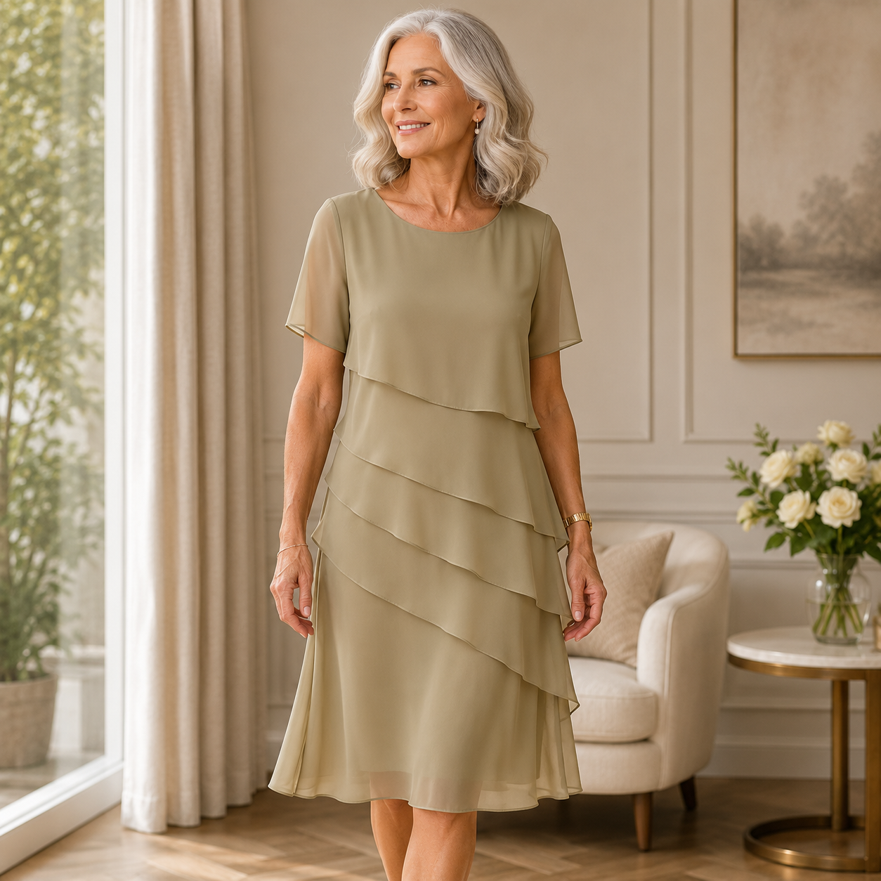 Francisca - Vestido Elegante com Rendas