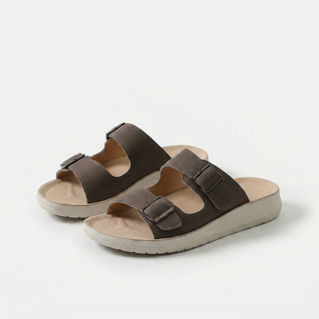 Helena - Slides de Conforto com Fivela Dupla