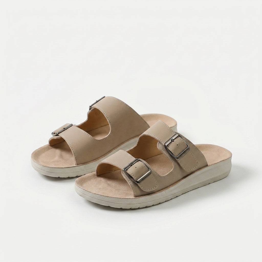 Helena - Slides de Conforto com Fivela Dupla